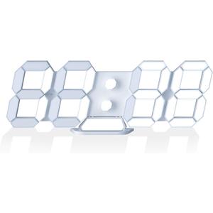 EDUP HOME 3D LED Digital Wall Clock/Desk Alarm Clock with Remote Control for Kitchen Bedroom Office, 9.7" LED Night Light Decor Clock Adjust Brightness 12H/24H Time Date Temperature, Great Gift