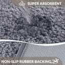 Exclusivo Mezcla Bathroom Rugs Mat 24x36, Extra Soft Non Slip Absorbent Water Microfiber Bath Rugs, Machine Washable Quick Dry Bath Mats for Bathroom Floor, Shower, Home Decor, Solid Grey