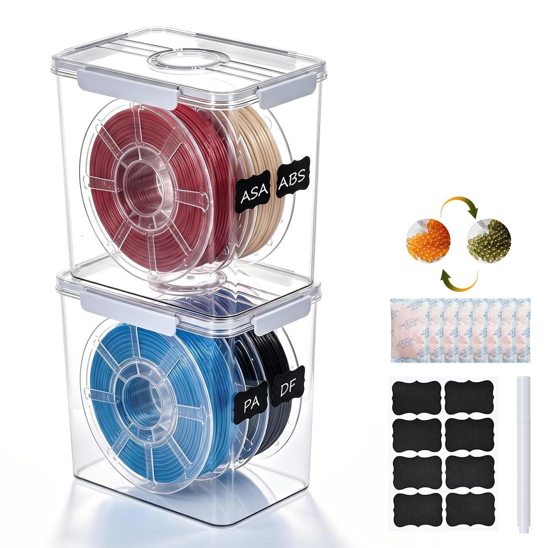 Filament Storage Box for 2 Spools*1kg Filament Container, 2 pcs