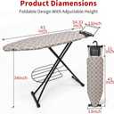 Ironing Board, 43"13" with Iron Rest, 7 Adjustable Height & Clothes Shelf | Iron Board with Bulit-in Hook and Hanger Bar, 4 Layer Heat Resistant Cover and Pad for Home Apartment Dorm Laundry Room, Gray