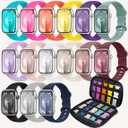 15 Pack Sport Bands with Compatible for Apple Watch Bands 40mm 41mm 38mm 42mm  Women Men, Soft Silicone Watch Band with Storage Case for iWatch Series 11 10