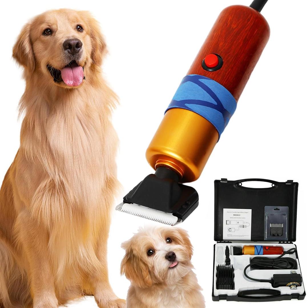 Dog Shears,Plug-in Electric Pet Shaving and Grooming Kit,200W 10ft Sheep Shears Includes 2 Blades, Low Noise & Vibration Design for Dogs Cat Goat,Perfect Dog Clippers for Families with Pets