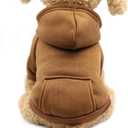 Idepet Pet Dog Hoodies Dog Clothes for Small Dogs Vest Chihuahua Clothes Warm Coat Jacket Autumn Puppy Outfits Cats Dogs Clothing (XS, Coffee)