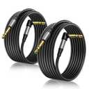 Aqdocvf 2Pack 1/4 Inch TRS Instrument Cable 10FT, Premium TRS CableNoise Free and LongLasting Stereo 6.35 Balanced Interconnect Line for Electric Guitar, Bass, Keyboard, Speaker, Mixer, Amplifier