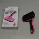 Self-Cleaning Pet Grooming Brush - Skin-Friendly Deshedding Tool for Dogs & Cats in Pink, Removes Loose Hair and Tangles