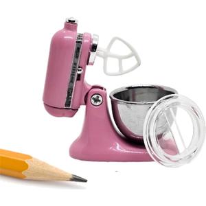 ChangThai Design Tiny 1" High Pink Bread Dough Mixer Kneader Machine Movable Figurine Steel and Resin Miniature Decoration Accessories Replica Decorative Collectible Figurines Home Dcor Gifts