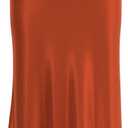 Womens Leopard Print Skirt Midi Long Length Silk Satin High Waist Elastic Skirts (X-Small, Brown)