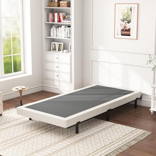 Seiugaga Twin Box Spring 8 Inch - Heavy Duty Box Spring Mattress Foundation Metal Bed Base with Fabric Cover, Noise Free Easy Assembly Non Slip 2000lbs Max