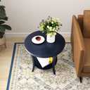 Roundhill Furniture Perth Contemporary Round End Table with Shelf,  Set up Dimension: 23.3" W x 23.3"D x 23.5"H, 
Size	End Table