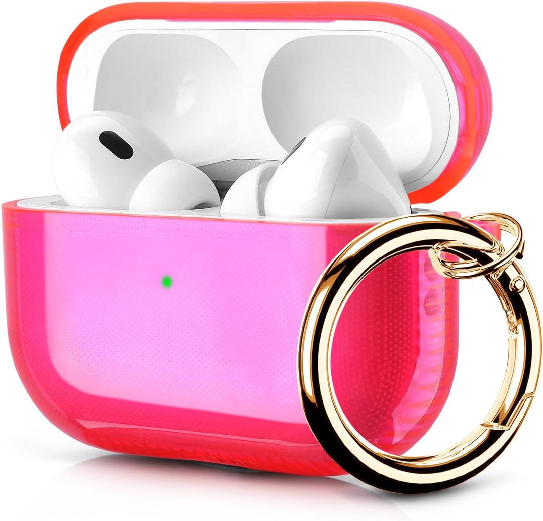 3 x KOREDA Protective Cover for AirPods Pro 2nd Generation/1st Generation, Soft Clear Shockproof and Anti-Fingerprint Case with Keychain for AirPods Pro