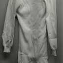 Lueluoye Maternity Sweater Dress for Pregnant Women Turtleneck Puff Sleeve Knit Slim Fit Bodycon Mini Dress (Large, 01-white)