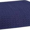 Elvana Home 100% Cotton Bed Blanket, Breathable Bed Blanket Twin Size, Cotton Thermal Blankets Twin, Perfect for Layering Any Bed for All Season, Navy Blue (Twin (60"x90"))