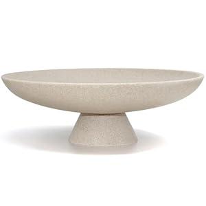 LIN CHUAN Large Decorative Bowl, Modern Resin Pedestal Bowl for Home Decor, Stylish Fruit Bowl for Kitchen Counter, Chic Key Holder for Entry Table, Beige