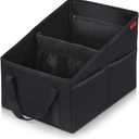 YOOFAN Car Seat Organizer - Passenger Seat Organizer, Collapsible Small Car Seat Storage Organizer for Console Front/Back, Automotive Backseat Organizer with Belt 4 Cup Holders for Kids Accessories