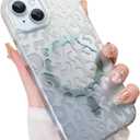 Cute Case for iPhone 15 Case for Women Girls [ Compatible with Magsafe ] Translucent Silver Cheetah Print Pattern Design, Aesthetic Glitter Sparkly Bling Leopard Magnetic Phone Cover