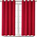 BGment Room Darkening Curtains 45 Inches Long - Grommet Thermal Insulated Drapes Window Treatment Curtains for Bedroom, 2 Panels, 52 x 45 Inch, Red