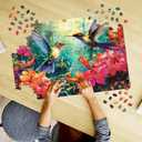 1000 Piece Puzzle for Adults - Hummingbird Garden | Wooden Jigsaw Puzzles 1000 Pieces | Decorations DIY Leisure Game Toy Gift for Family Friends| Difficult Puzzles Size 29 x 20 inches