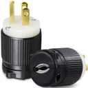2 Pack 125V 15Amp 3-Prong Electric Plugs, UL Listed NEMA 5-15P Plug, 2 Poles 3 Prong AC Replacement Plugs 3-Wire Connector
