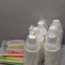 300 Set Snow Cone Cups and Straws Set 12 oz Colorful Shaved Ice Snow Straws Ice Cream Bowls Thicken Paper Cups for Wedding Birthday Party Food Holiday Summer Cookout