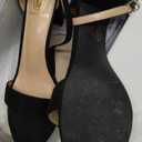 Women Open Toe Low Chunky Short Heels Ankle Strap Block Heel Sandals Party Dress Wedding Pump Shoes (7.5, Black)