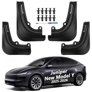 Mud Flaps for Tesla Model Y Juniper Accessories (2025-2026) - Exact Fit No Drill Military-Grade Rugged Durability Mudflaps, Anti-Scratch Low Drag Paint Protection Mud Guards Model Y Juniper Upgraded