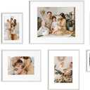 eletecpro Aluminum Gallery Wall Frame Set of 7, Including 1Pc 11x14, 2Pcs 8x10, 4Pcs 5x7 Photo Frames for Wall or Tabletop Display, Multiple Sizes Picture Frames Collage Wall Decor, Silver