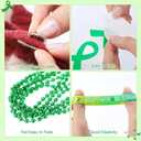 66 Pcs Mental Health Awareness Gifts Bulk Green Ribbon Awareness Bracelet Wristbands Bead Necklaces Stickers Organza Bags Set for Mental Health Month Favors Charity Event Party Supplies