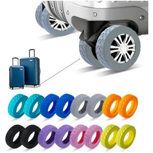 16 Pcs Upgrade Luggage Wheel Covers,Silicone Luggage Wheel Cover, 2-2.4 inches Carry-On Suitcases or Office Chair Caster, Scratch-Resistant and Noise-reducing design,Essential Travel Accessories(Grey)