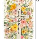 AVOIN colorlife Floral Easter Garden Flag 12x18 Inch Double Sided Outside, He Is Risen Cross Flowers Yard Outdoor Flag