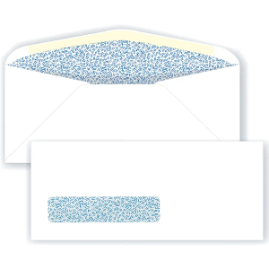 #10 Window Envelope - Blue Inside Tint - 24# White (4 1/8 x 9 1/2) - Window Envelope Series (5 Box of 500) (2500 Total)
