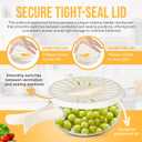 Multifunctional Fruit Washing Bowl with Strainer,Strainer Container with Lid,2 in 1 Drain Basket with Foldable Handle,Berry Fruit Fridge Container for Refrigerator,Kitchen Sink for Washing,Storage