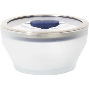 Anyday 4-Cup Microwave Cookware & Glass Container with Glass Lid, Plastic-Free Deep Food Storage | Stackable Airtight Steamer with Vented Lid for Microwave-Safe Reheating, Steaming Vegetables & Rice (Frosted - Blueberry)