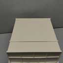 Vintage Makeup Box Organizer with Lighted Mirror and Drawers(Off-white)