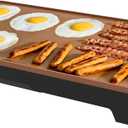 BELLA XL Electric Ceramic Titanium Griddle, Make 15 Eggs At Once, Healthy-Eco Non-stick Coating, Hassle-Free Clean Up, Large Submersible Cooking Surface, 12" x 22", Copper/Black