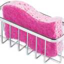 iDesign Gia Stainless Steel Dish Sponge Holder Basket with Suction Cups, Ideal for Kitchen Sinks and Bathroom Organization, 2.25"D x 2.5"W x 5.75"H, Set of 1, Polished