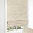 No Drill Roman Shades, Blackout Cordless Roman Shades for Indoor Windows, Thermal Insulated Room Darkening Fabric Blinds for Bedroom & Living Room, 44" W x 64" H, Beige