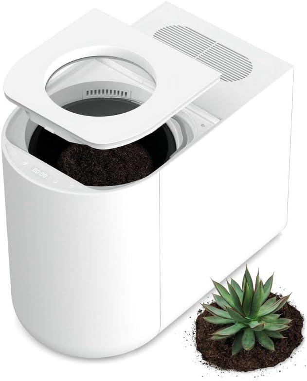 5L Electric Kitchen Composter, Indoor Countertop Compost Bin with Visible Window, Intelligent Humidity Sensor, LED Display, Odorless & Auto-Cleaning – Turns Food Waste into Pre-Compost