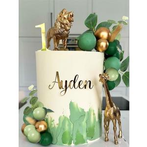 Safari Jungle Animals Cake Decorations,Jungle Animal Figure Picks Jungle Wild One Animals Cake Decorations for Baby Shower Safari Birthday Party.