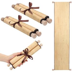 Epakh 2 Pack Blank Paper Scrolls 9 x 144 Inches Wrapped on Wood Rod for Writing, Drawing, Calligraphy, Wedding Vows, Cosplay Prop, Renaissance Festivals, Tabletop Role Playing Game(Old Color)
