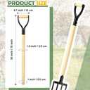 2 Pcs Pitchfork Spading Handle Replacement 30 Inch Wooden Shovel Handle Replacement D Shaped Pitch Fork Handles Tool Accessories for Shovel Scoop Hoe Rake Garden Digging