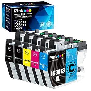 E-Z Ink Pro LC3013 LC3011 Compatible Ink Cartridge Replacement for Brother LC3013XL LC3011 LC-3013 Compatible with MFC-J491DW MFC-J497DW MFC-J895DW MFC-J690DW (2 Black, 1 Cyan, 1 Magenta, 1 Yellow)