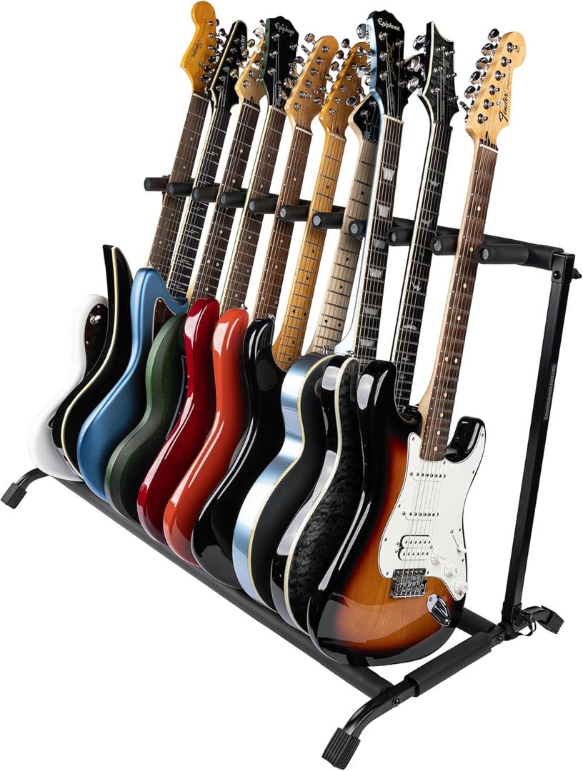 Rok-It Gator Multi Guitar Stand Rack with Folding Design, Holds up to 10 Electric or Acoustic Guitars (RI-GTR-RACK10)