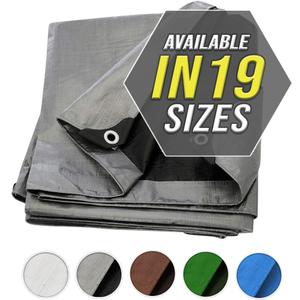 Trademark Supplies Tarp Cover Silver / Black Heavy Duty Thick Material, Waterproof, Great for Tarpaulin Canopy Tent, Boat, RV or Pool Cover!!! (6X8, .Silver-medium Weight Protection)