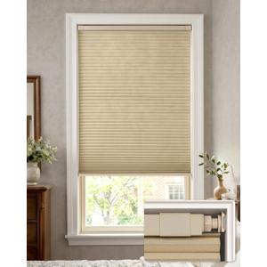 LazBlinds No Drill Blackout Cellular Shades, 29" W x 48" H, Beige