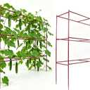 2 Pack Cucumber Trellis, Trellis for Climbing Plants Outdoor, 58" L x 14" W x 47" H Heavy Duty Metal Garden Plant Support for Raised Beds, Peas, Okra, Vines & Flowers