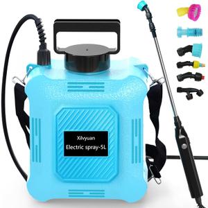 Battery Powered Sprayer 1.35 Gallon Garden Sprayer, Advance Electric Sprayer with 2 Adjustable Speed, 6 Mist Nozzles, USB Rechargeable with for Yard Lawn Garden (Sprayer-1.35 Gallon)