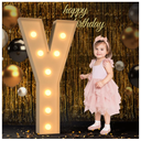 Marquee Light Up Letters, 3FT Large Letters for Party Decorations, Marquee Numbers, Mosaic Balloon Frame, Baby Letters for Baby Shower Birthday Wedding Engagement Party, Pre-Cut DIY Foamboard Letter Y