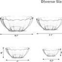 DEAYOU 4 Pack Clear Serving Bowls, Acrylic Salad Mixing Bowls, Party Snack or Chip Bowl, Break-Resistant Disposable Catering Bowls Punch Bowl for Entertain, Fruit, Vegies, 4 Sizes, Flower-Shape