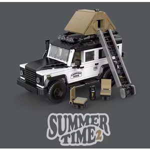 dOMOb OffRoad Camping SUV Car Building Kit – 676 pcs Building Blocks Set w/Container Display Box – Modular Scale 1:32 Model – Bricks Toy for Kids & Adults 8+ – for Boys, Hobbyist, Collector