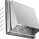 QWENETO Upgraded 4" Stainless Steel 304 Dryer Vent Cover Outdoor - Rubber Cushioned Non-Return Flap (Noise Reduction) Air Vent with Built-in Fly Screen & 6 Screws for Bathroom Exhaust Vent Office Home (Silver)